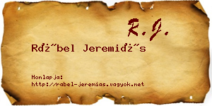 Rábel Jeremiás névjegykártya